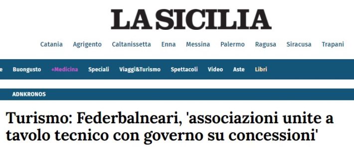 Turismo: Federbalneari, ‘associazioni unite a tavolo tecnico con governo su concessioni’ Turismo: Federbalneari, ‘associazioni unite a tavolo tecnico con governo su concessioni’